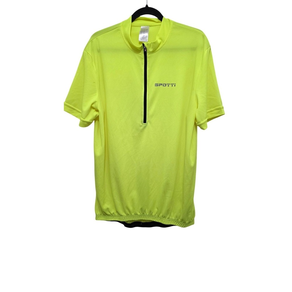 Spotti Men's Cycling Jersey Neon Yellow Short Sleeve Lightweight Breathable Quic